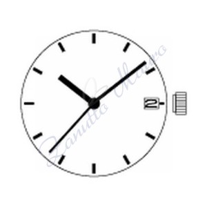 Mouvement Hattory VX32 3-boules avec affichage de la date à 3 heures