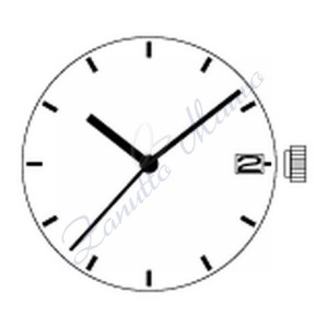 Mouvement Hattory VX42 3 sphères de date à 3 heures