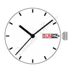 Mouvement Miyota 1S02 3 sphères double date quartz