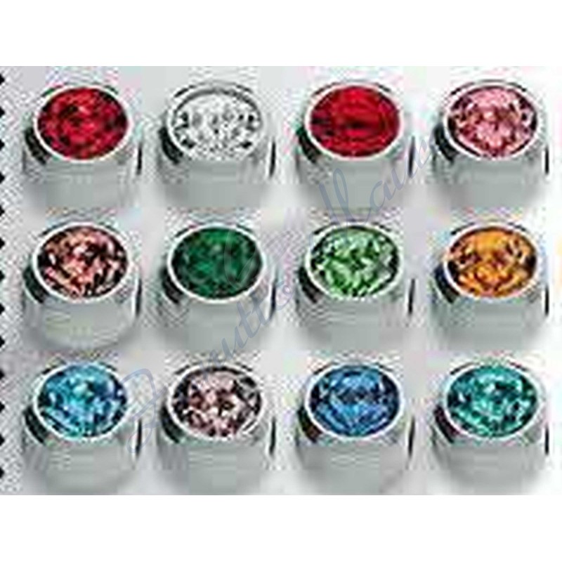 Pre MCW mini boucles d'oreilles avec pierres de couleur acier blanc mm 3.00