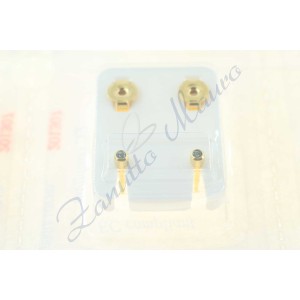 Pre MCY mini boucles d'oreilles avec pierres de couleur acier plaqué or mm 3.00