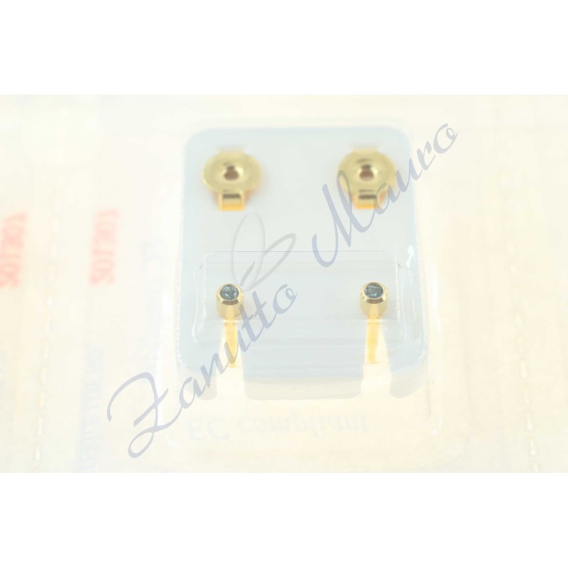 Pre MCY mini boucles d'oreilles avec pierres de couleur acier plaqué or mm 3.00