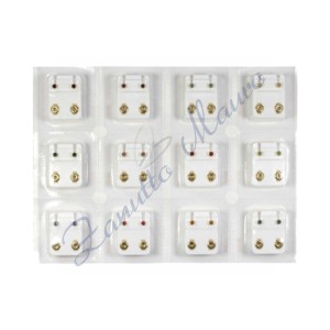 Pre MCY mini boucles d'oreilles avec pierres de couleur acier plaqué or mm 3.00