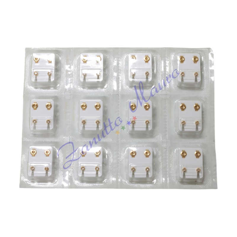 Pre RBY regurar boucles d'oreilles avec pierres blanches acier plaqué or mm 4.00