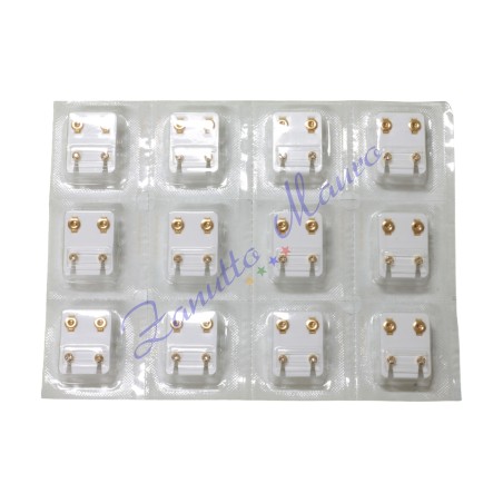 Pre RBY regurar boucles d'oreilles avec pierres blanches acier plaqué or mm 4.00