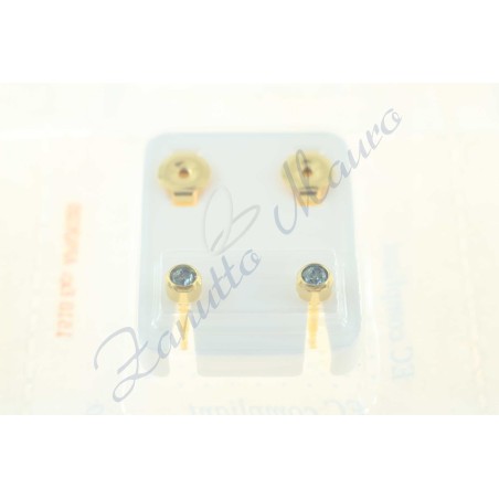 Pre RCY regurar boucles d'oreilles avec pierres de couleur acier doré mm 4.00