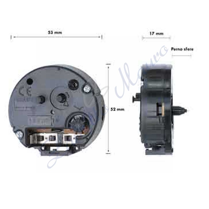 Mouvement rond avec pivot court diamètre 53 mm