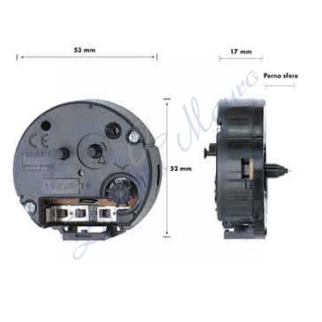 Mouvement rond avec pivot court diamètre 53 mm