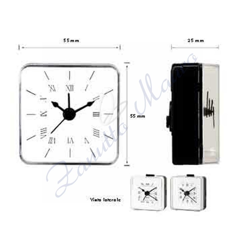 Mouvement avec carillon 55x55 avec verre, cadran et aiguilles Chiffres romains