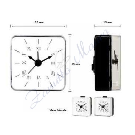 Mouvement avec carillon 55x55 avec verre, cadran et aiguilles Chiffres romains