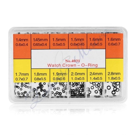 Assortiment de micro-joints toriques pour couronnes et boutons de tubes