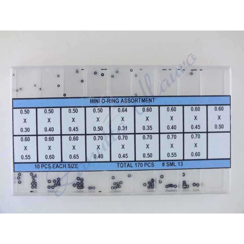 Assortimento 170 mini o-ring per pulsanti e corone - SML13