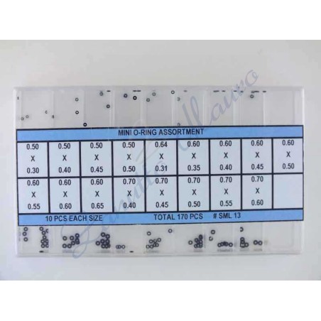Assortimento 170 mini o-ring per pulsanti e corone - SML13
