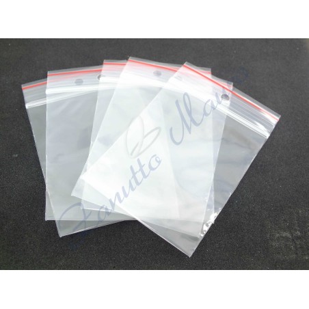 Paquet de 100 enveloppes minigrip 60x80 avec ligne rouge sans fenêtre