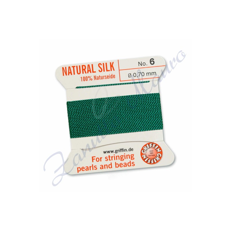 Fil de collier diamètre 0.70 mm nombre 6 couleur verte