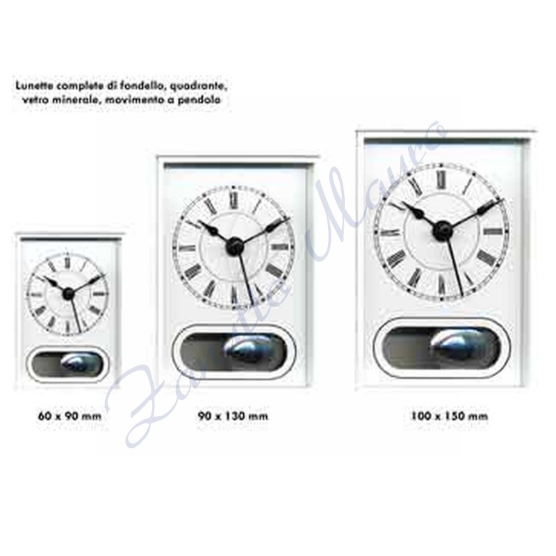 Lunette encastrée avec pendule 90x130 complète avec verre, cadran et aiguilles
