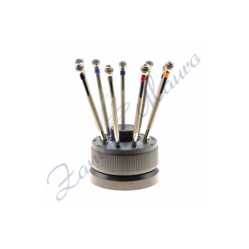 Assortiment de 9 tournevis avec base et lames