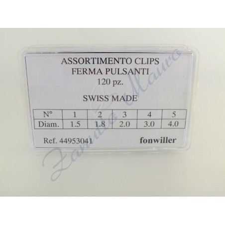 Clips anelli a scatto ferma pulsanti assortimento da 120 pezzi