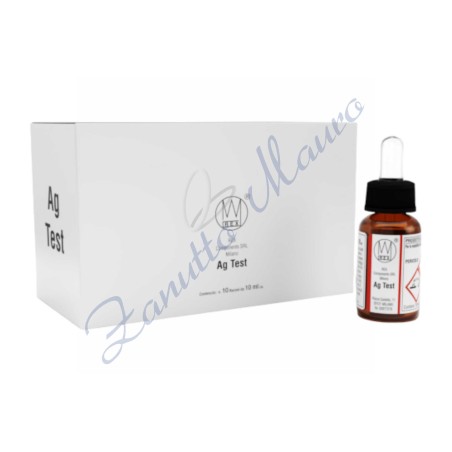 Test acide Argent 10 cc environ couleur rouge