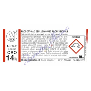 Acide test en or 14k 10 cc approx