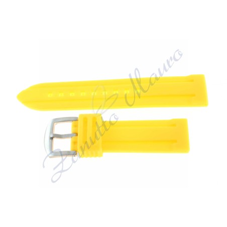 Bracelet en silicone J203 jaune boucle mm 22 soft touch