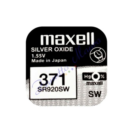 Pila Maxell  371  silver oxide SR920SW Hg 0%