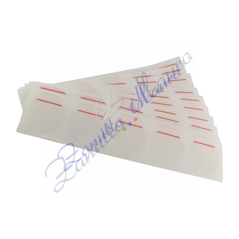 Etiquettes de fond de boîtier diamètre 20 mm avec bande rouge sachet de 50 pièces