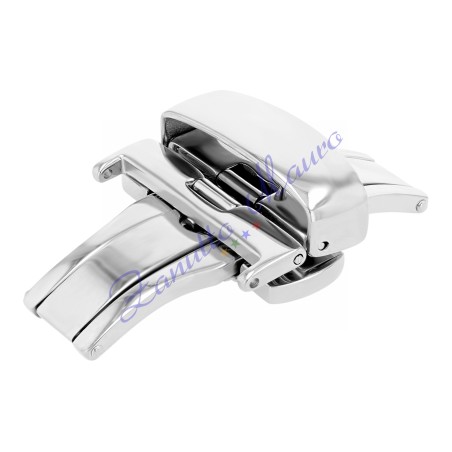 Chiusura deployant in acciaio per cinturini in pelle ansa mm 22