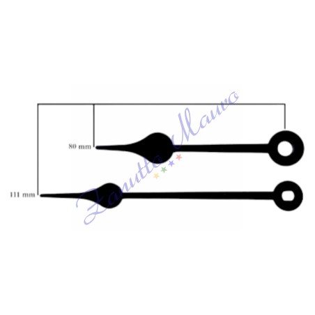 Paire d'aiguilles 039 noires pour SKP et TMP