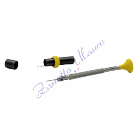 Tournevis Bergeon 30081 mm 0,80 jaune avec 3 lames de rechange