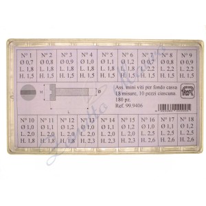 Assortimento 180 viti inox x fondo cassa testa piatta 99.9406