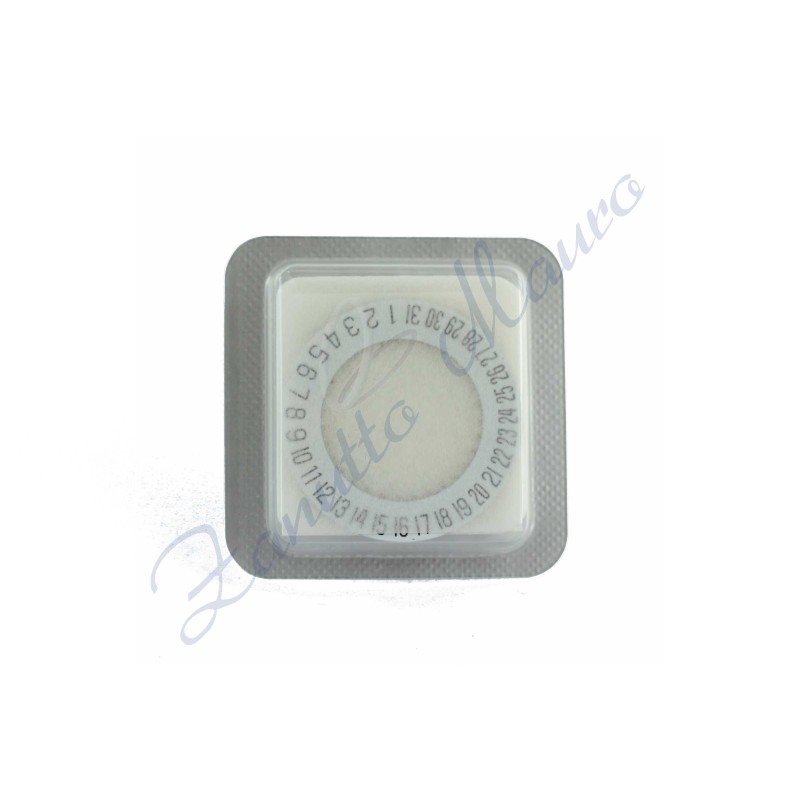 Disque de date à 6 pour ETA 251.262 blanc/noir st ex grande