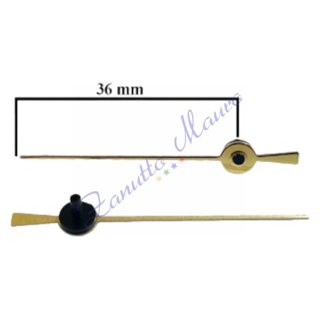 Lancette secondi tipo ED per SKP e TMP in alluminio dorato mm 35 10 pz