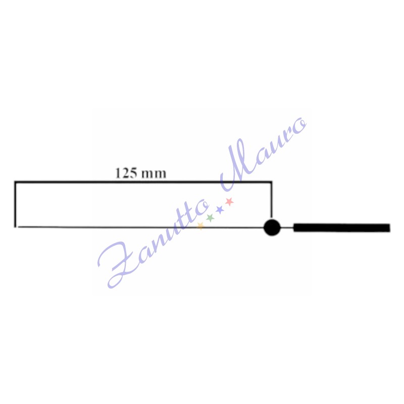 Aiguilles des secondes type DN pour SKP et TMP en aluminium noir mm 125. 5 pcs