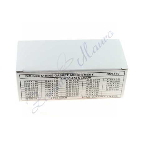 Assortiment de 114 joints toriques XL diamètres 35 à 45 mm - SML149