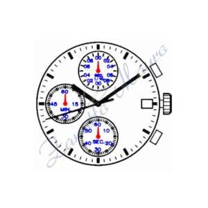 Mouvement Sunon PE903 chrono date à 3 heures