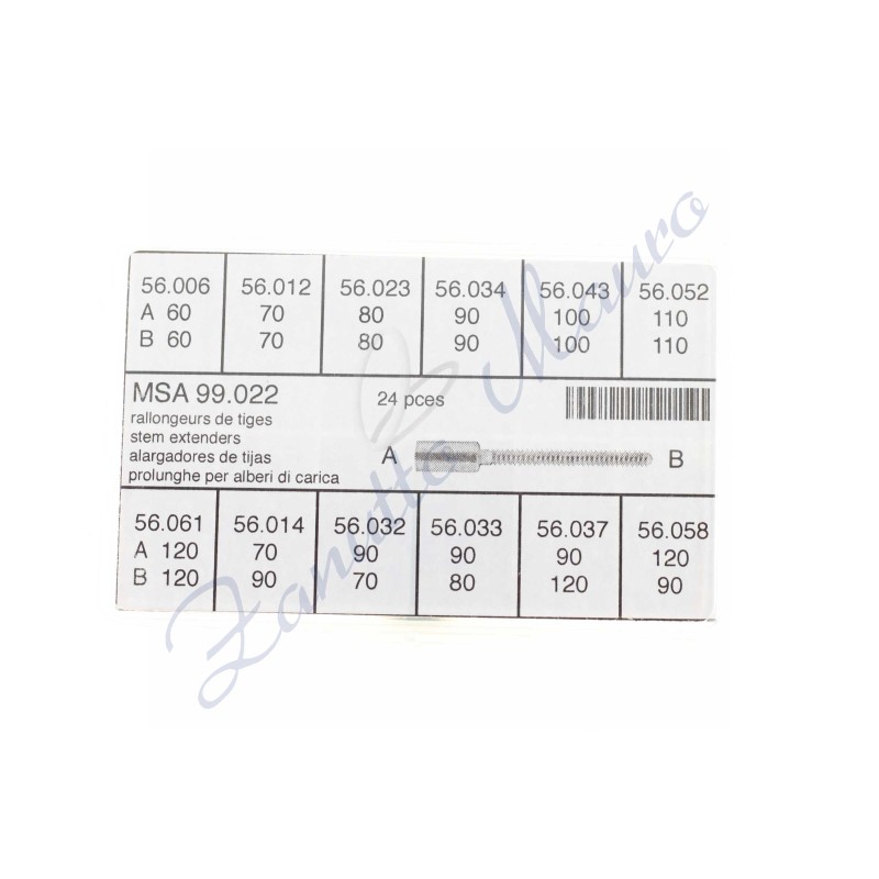 Assortiment 99.022 24 rallonges pour tiges