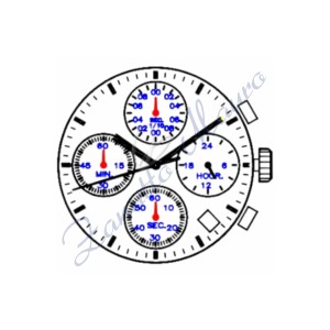 Mouvement Sunon PE904 chrono date ale 4.30 oblique