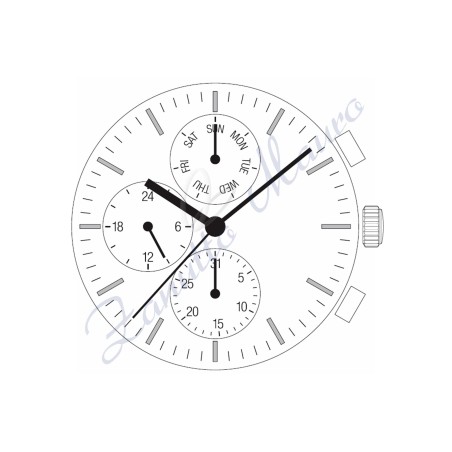 Mouvement Shiojiri Seiko VX9N multifonctionnel