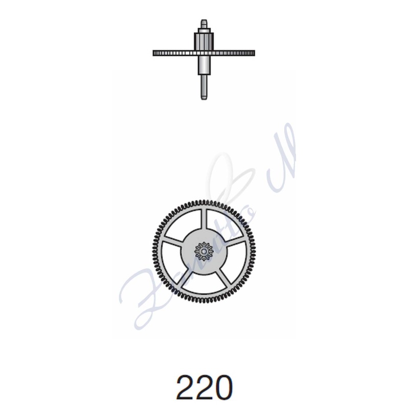 Roue de secours basse Unitas 6498 sans roue de secours 220