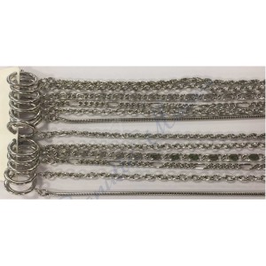 Assortiment de 12 chaînes chromées pour montres de poche longueur cm 36