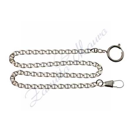 Catena cromata per orologio tasca maglia traversino  mm 5,0x2,0 cm 36