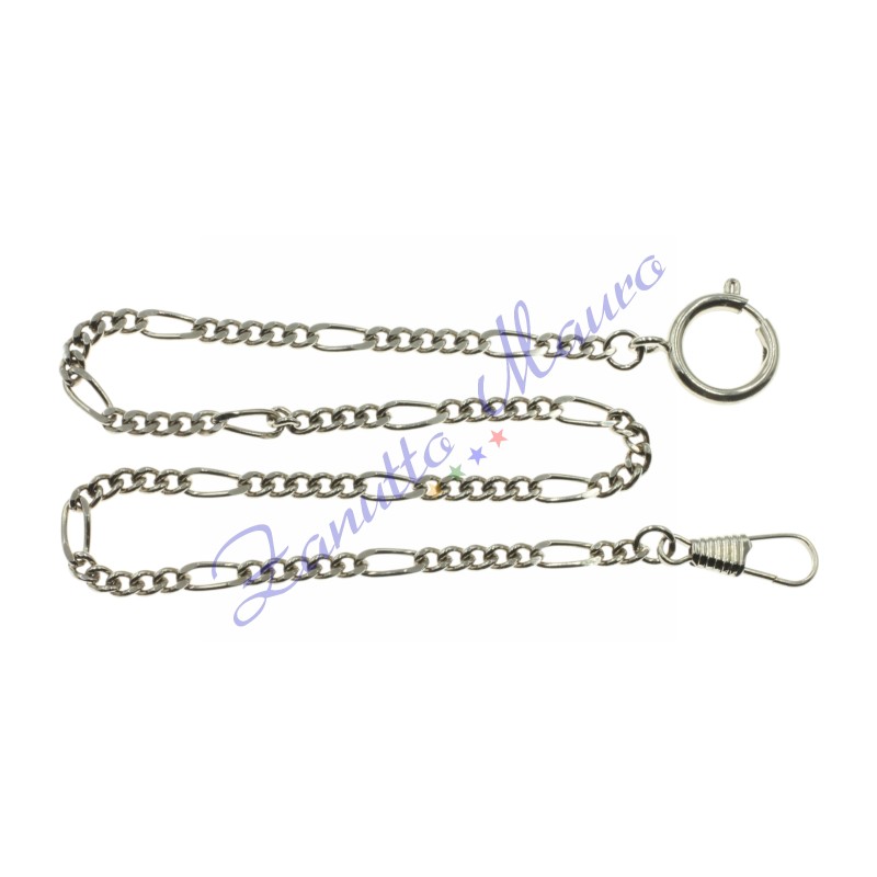 Chaîne chromée pour montre de poche groumette maillon 5+1 mm 4,8x2,2 cm 36