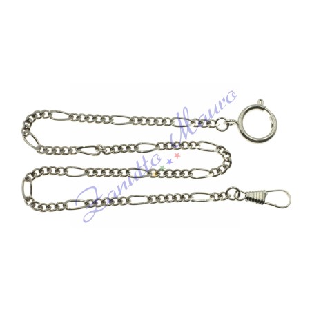 Chaîne chromée pour montre de poche groumette maillon 5+1 mm 4,8x2,2 cm 36