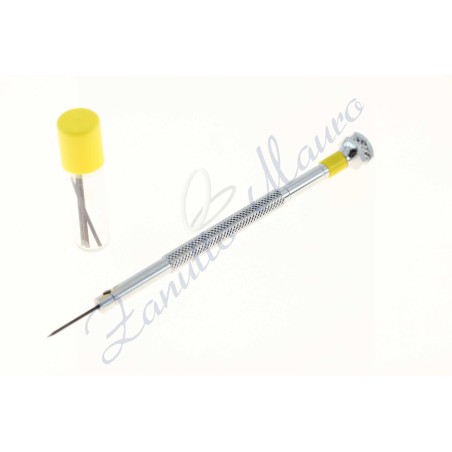 Tournevis 01.099-080 Horotec mm 0.80 jaune avec tube 3 lames