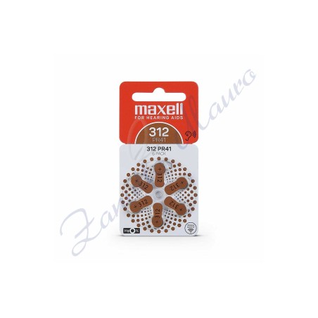 Batterie Maxell Zinc Air ZA312 PR41 Blister de 6 batteries