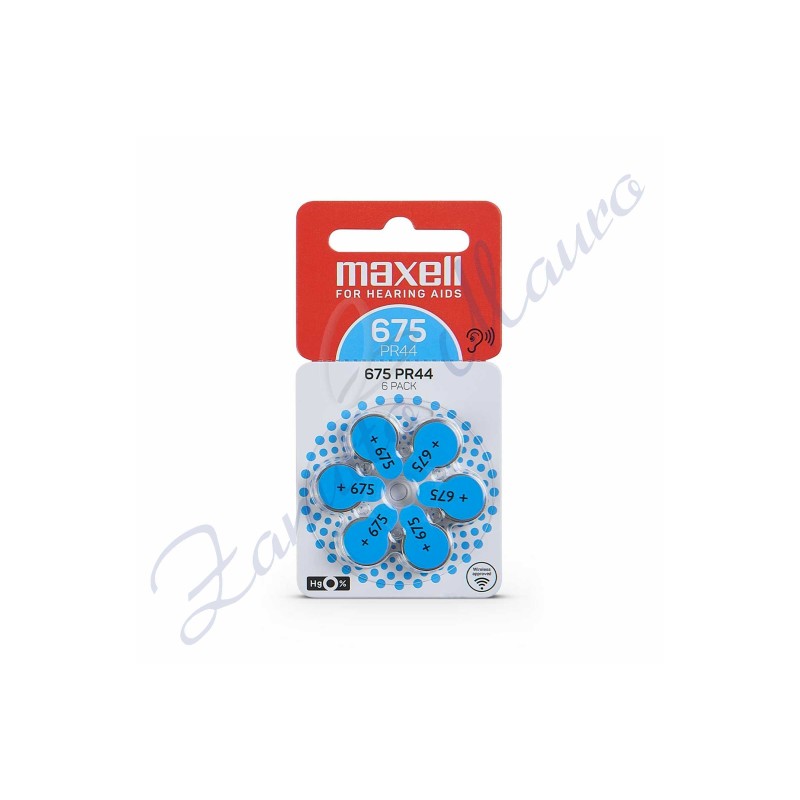 Batterie Maxell Zinc Air ZA675 PR44 Blister de 6 batteries