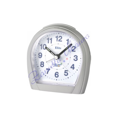 Réveil Elite ST4400 cadran argenté avec chiffres bleus mm 80x90