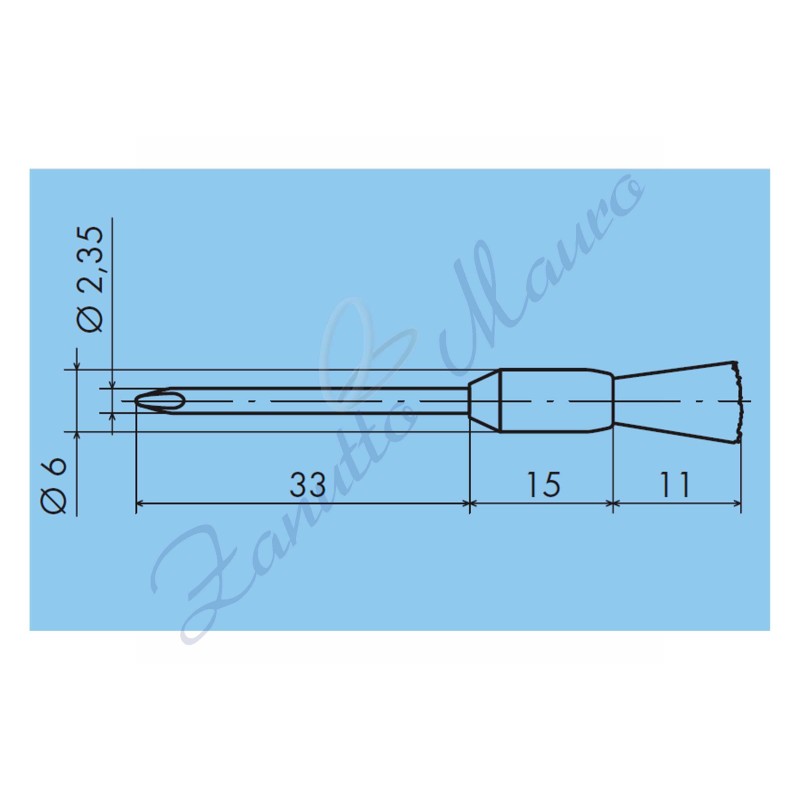 Brosse Alfa laiton diamètre 6 mm avec broche