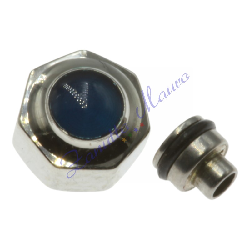 Corona acciaio per Cartier diametro mm 4,75 passo 0,90 cabochon blu